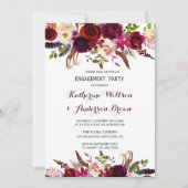 Invitation Marsala Floral d'automne de Bourgogne (Devant)