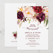 Invitation Marsala Floral de Bourgogne (Devant / Derrière)