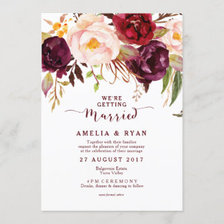 Invitation Marsala Floral de Bourgogne