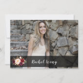 Invitation Marsala Floral Se Déplacer Parti Photo (Dos)