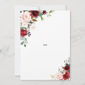 Invitation Marsala Floral Surprise 70e anniversaire (Dos)