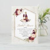 Invitation Marsala Floral Vin Dégustation Fête des mariées (Debout devant)