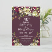 Invitation Marsala & Ivory Roses 40ème Surprise Party (Debout devant)
