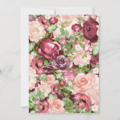 Invitation Marsala Maroon Bourgogne Rustique Floral Mariage (Dos)