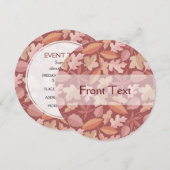 Invitation Marsala motif feuille (Devant / Derrière)