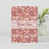 Invitation Marsala motif feuille (Debout devant)