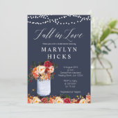 Invitation Marsala Navy chute dans l'amour nuptiale douche In (Debout devant)