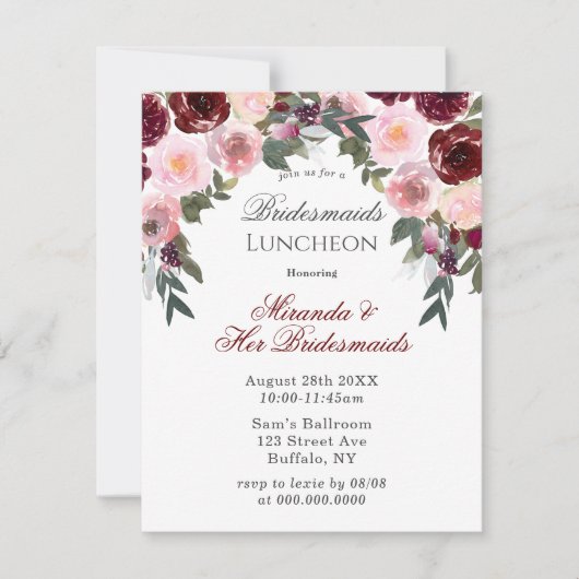 Invitation Marsala Peony Peony Peony Peony Luncheon En (Devant)