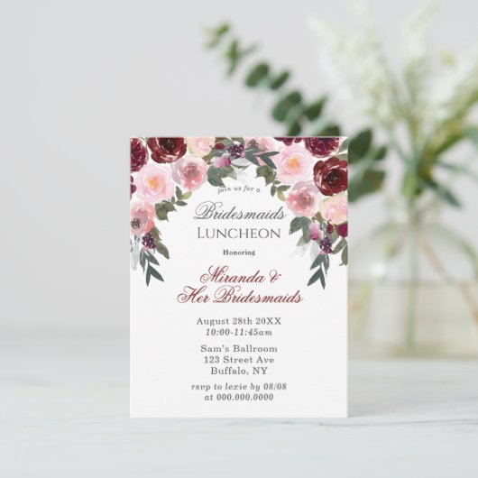 Invitation Marsala Peony Peony Peony Peony Luncheon En (Debout devant)