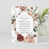 Invitation Marsala Pink Terracotta Fête des mariées florale (Debout devant)