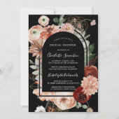 Invitation Marsala Pink Terracotta Fête des mariées florale (Devant)