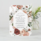 Invitation Marsala Pink Terracotta Fête des mariées florale (Debout devant)