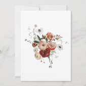 Invitation Marsala Pink Terracotta Floral Bride déjeuner Inv (Dos)