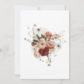 Invitation Marsala Pink Terracotta Floral Mariage géométrique (Dos)