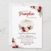 Invitation Marsala Pumpkin arrive pour la baby shower (Devant)