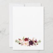 Invitation Marsala Red Autumn Gold Reply Card (Dos)