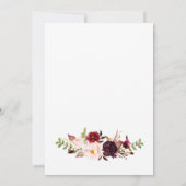 Invitation Marsala Red Autumn Gold Reply Card (Dos)