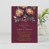 Invitation Marsala Red et Gold Peony (Debout devant)