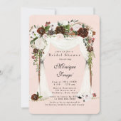 Invitation Marsala rose Floral blanc Fête des mariées (Devant)