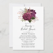 Invitation Marsala & Rose Gold Floral Virtual Drive Par Douch (Devant)