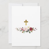 Invitation Marsala Rose & Gold Frame Girl Baptism (Dos)