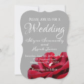 Invitation Marsala Rouge Bourgogne Floral Gris Mariage (Devant)