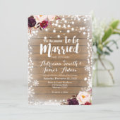 Invitation Marsala Winter Snowflakes Mariage de vacances (Debout devant)