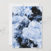 Invitation Marseille Blue Abstrait Floral Mariage (Dos)