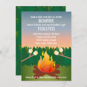 Invitation Marshmallows Fête du feu de camp grillé (Devant / Derrière)