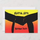 Invitation Martial Arts Anniversaire Party Jaune Rouge Invita (Dos)