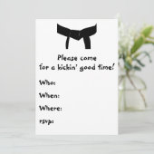 Invitation Martial Arts Black Belt Anniversaire Fête Invitati (Debout devant)