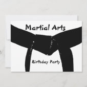 Invitation Martial Arts Black Belt Anniversaire Fête Invitati (Dos)