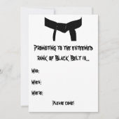 Invitation Martial Arts Black Belt Promotion Test Pink Purple (Devant)