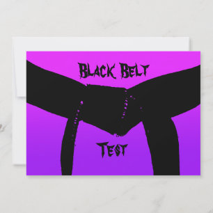 Invitation Martial Arts Black Belt Promotion Test Pink Purple