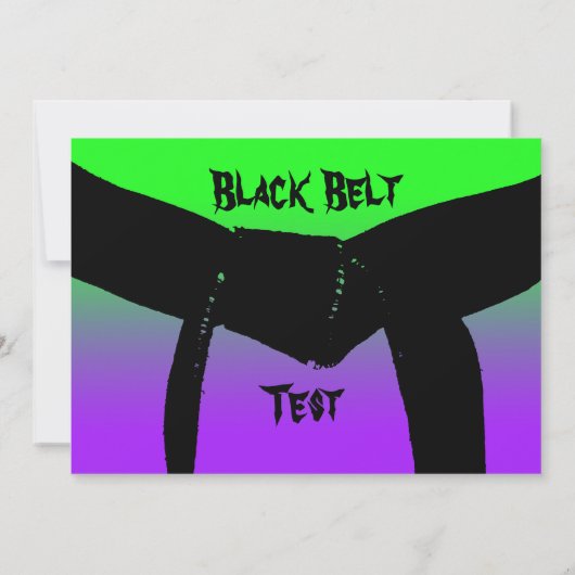Invitation Martial Arts Black Belt Rank Test vert violet (Dos)