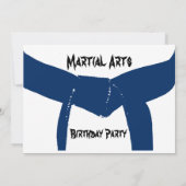 Invitation Martial Arts Blue Belt Anniversaire Fête Invitatio (Dos)