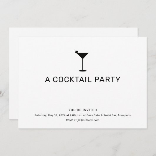 Invitation Martini (Devant / Derrière)