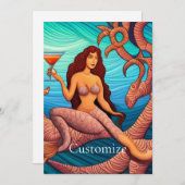 Invitation Martini à cheveux longs Mermaid Thunder_Cove (Devant / Derrière)