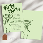 Invitation Martini à main sale trente Adultes Anniversaire