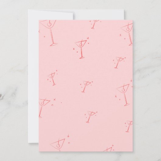 Invitation Martini à main Whimsical 60e fête d'anniversaire (Dos)