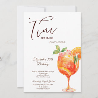 Invitation Martini A tini Bit Older Green Birthday