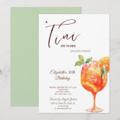 Invitation Martini A tini Bit Plus Vieux Vert Anniversaire (Devant / Derrière)