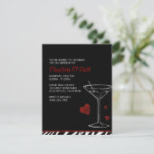 Invitation martini| amour/ coeur; fête d'anniversaire (Debout devant)