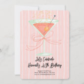 Invitation Martini and a Bow Milestone Birthday (Devant)