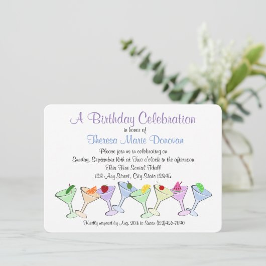 Invitation Martini Anniversaire (Debout devant)