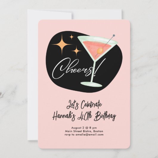 Invitation Martini Anniversaire (Devant)