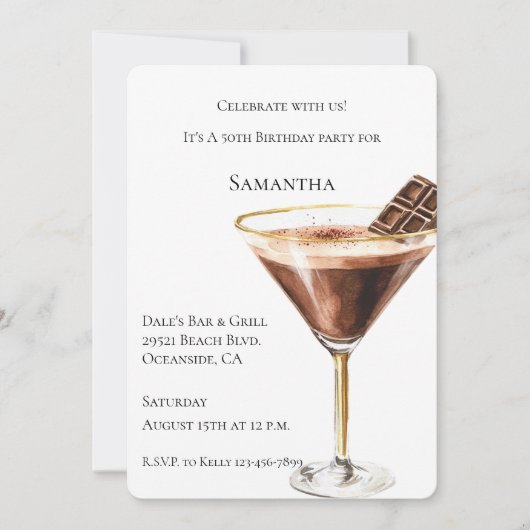 Invitation Martini au chocolat (Devant)