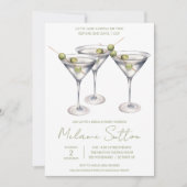 Invitation Martini aux olives, boisson de cocktail, douche de (Devant)