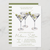 Invitation Martini aux olives, Cocktail, Fête des mariées (Devant / Derrière)