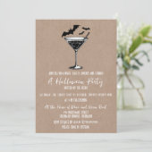 Invitation Martini Bats Halloween (Debout devant)